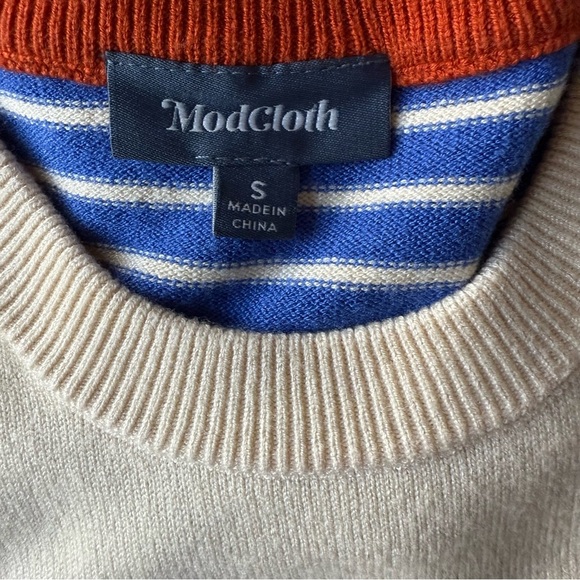 Modcloth Colorblock Sweater 3/4 sleeves - Picture 9 of 11